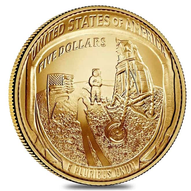 2019 W Apollo 11 50th Anniversary $5 Uncirculated Gold Comm. (w/Box & COA)