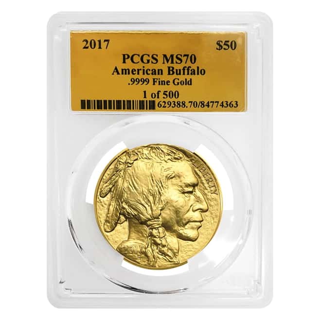 2017 1 oz Gold American Buffalo PCGS MS 70 (Gold Foil Label)