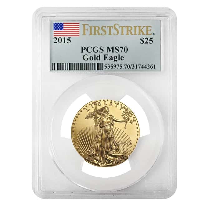 2015 1/2 oz $25 Gold American Eagle PCGS MS 70 First Strike