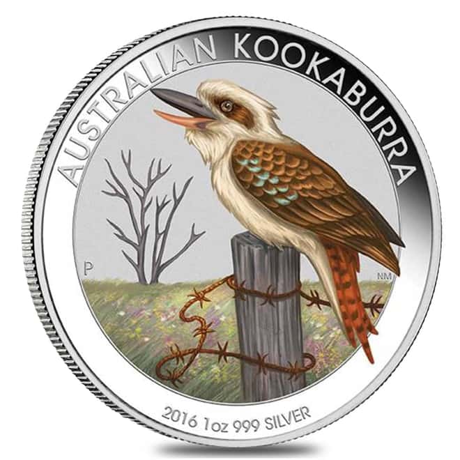 2016 1 oz Colorized Silver Australian Kookaburra Perth Mint WMF Special (w/Box & COA)
