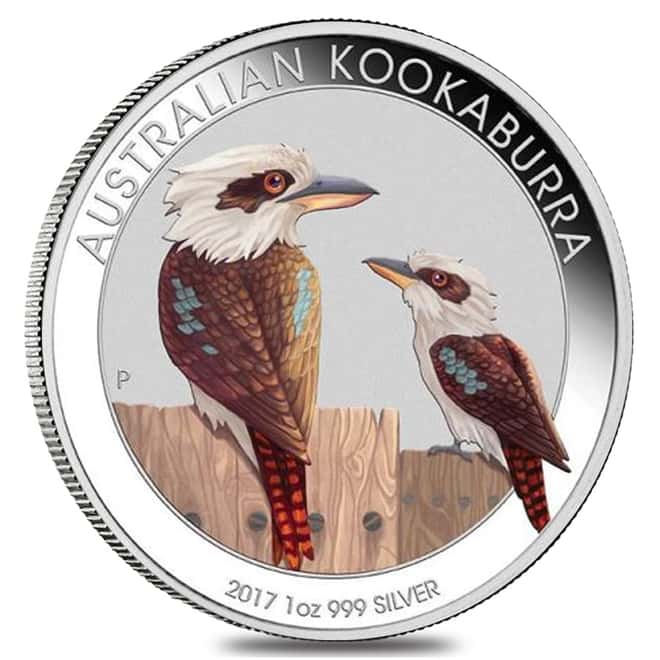 2017 1 oz Colorized Silver Australian Kookaburra Perth Mint WMF Special (w/Box & COA)