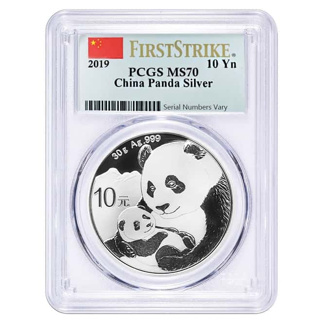 2019 30 gram Chinese Silver Panda 10 Yuan PCGS MS 70 First Strike
