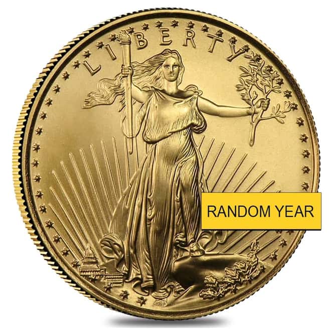 1/4 oz Burnished Gold American Eagle In Cap (Random Year)