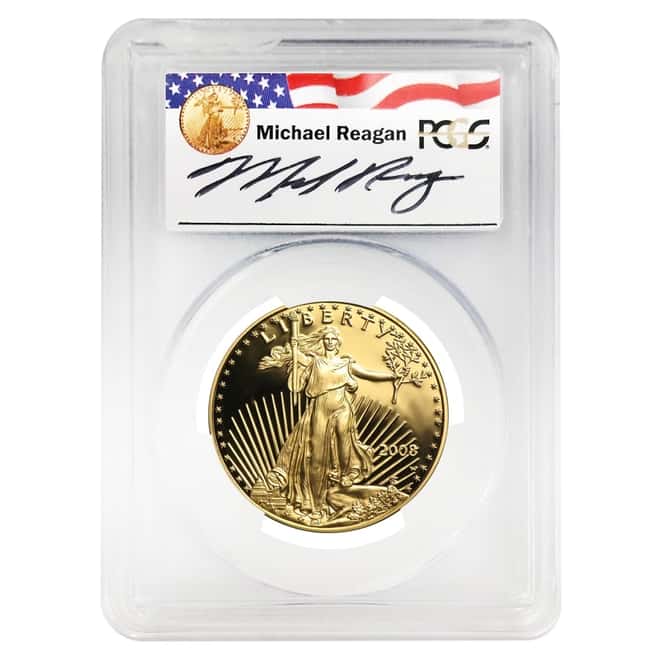 2008 W 1 oz $50 Proof Gold American Eagle PCGS PF 70 DCAM - Reagan Legacy Series