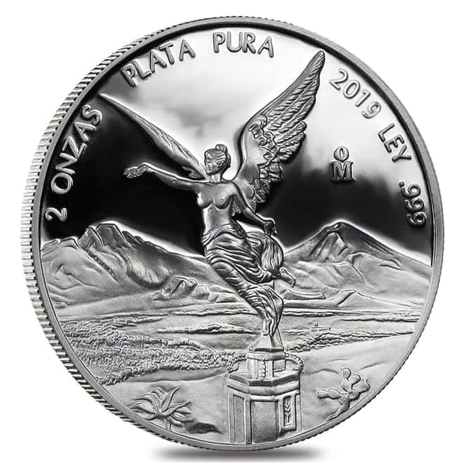 2019 2 oz Mexican Silver Libertad Coin .999 Fine Proof (In Cap)