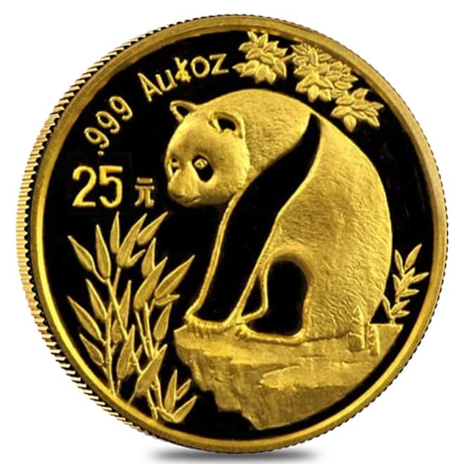 1993 1/4 oz Chinese Gold Panda 25 Yuan Small Date BU (Sealed)