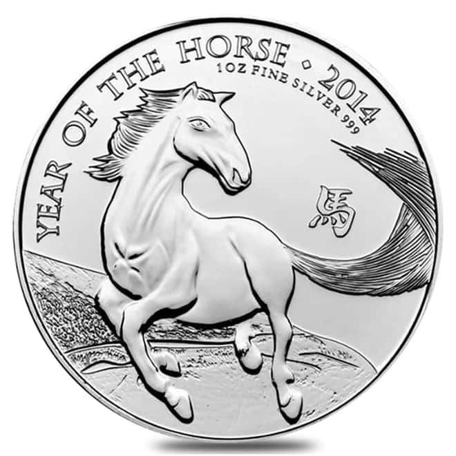 2014 Great Britain 1 oz Silver Year of the Horse Coin .999 Fine BU