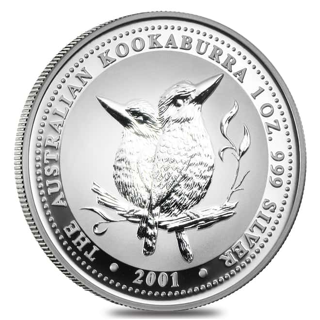 2001 1 oz Silver Australian Kookaburra Perth Mint .999 Fine BU In Cap