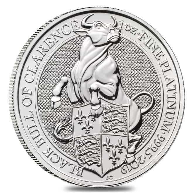2019 Great Britain 1 oz Platinum Queen's Beasts (Black Bull) Coin .9995 Fine BU