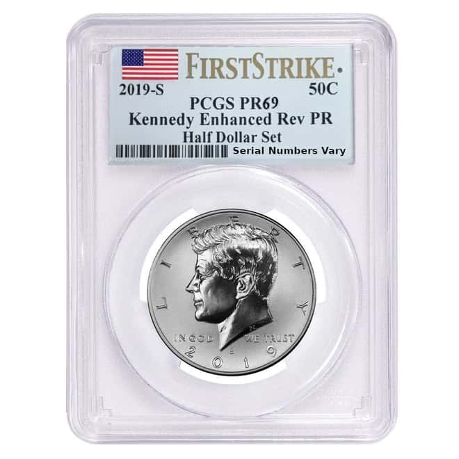 2019 S Apollo 11 50th Anniversary Reverse Proof Kennedy Half Dollar Comm. PCGS PF 69 FS