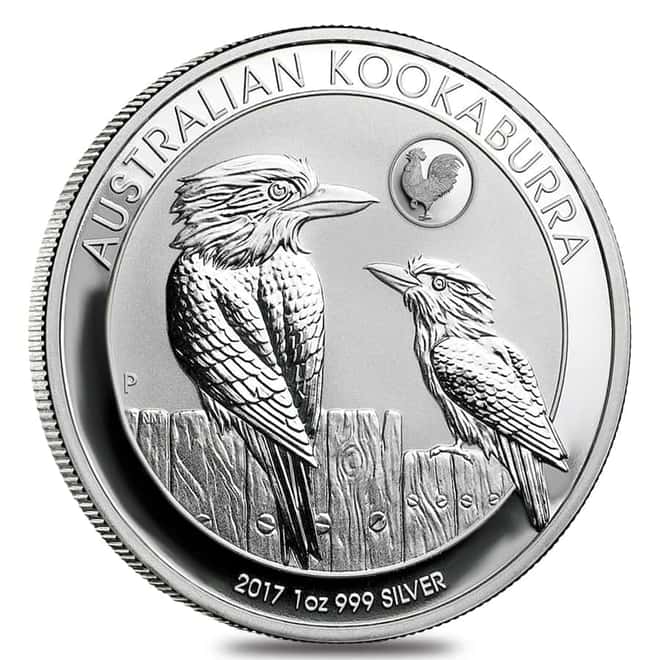 2017 1 oz Silver Australian Kookaburra Rooster Privy Perth Mint .999 Fine BU In Cap
