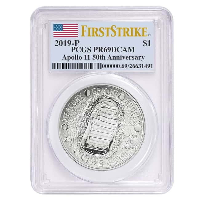 2019 P Apollo 11 50th Anniversary Proof Silver Dollar Comm. PCGS PF 69 FS
