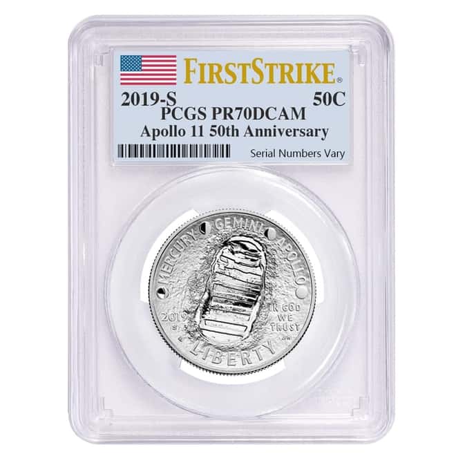 2019 S Apollo 11 50th Anniversary Proof Half Dollar Comm. PCGS PF 70 FS