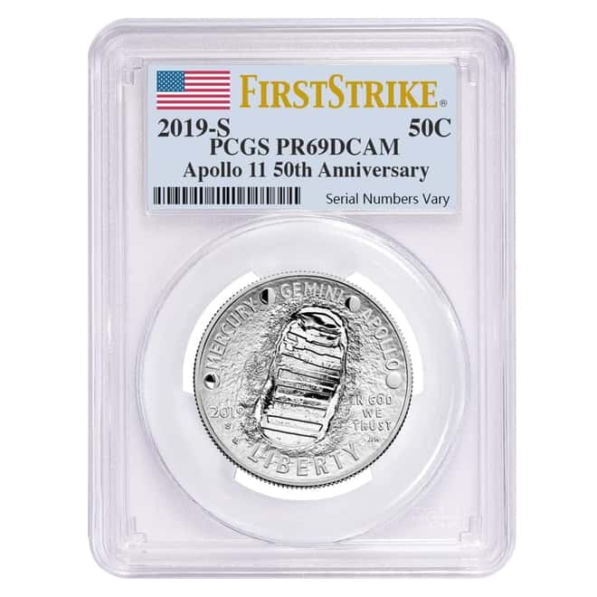 2019 S Apollo 11 50th Anniversary Proof Half Dollar Comm. PCGS PF 69 FS