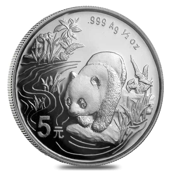 1997 1/2 oz Chinese Silver Panda 5 Yuan .999 Fine BU In Cap (Sealed)