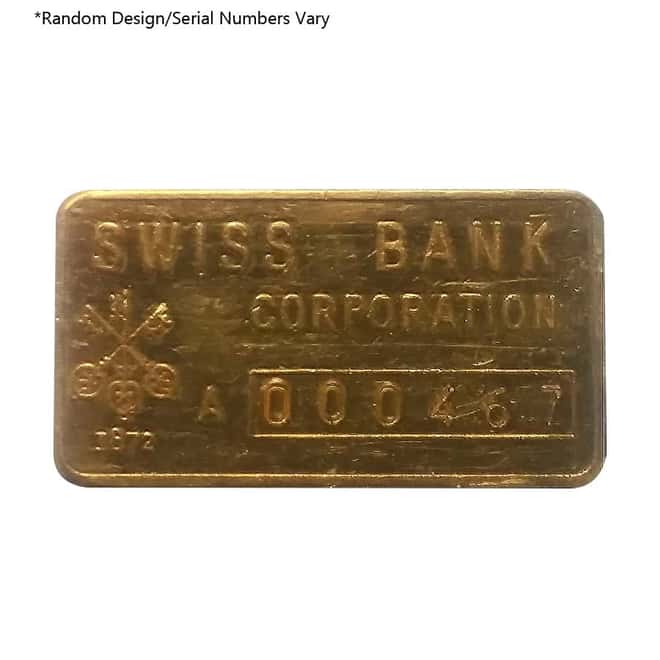 1/2 oz Swiss Bank Corporation Gold Bar .9999 Fine