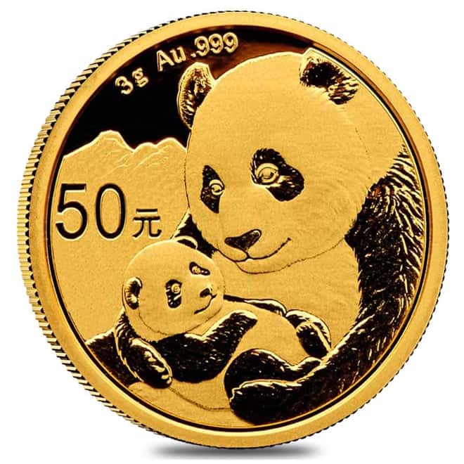 2019 3 gram Chinese Gold Panda 50 Yuan .999 Fine BU (Sealed)