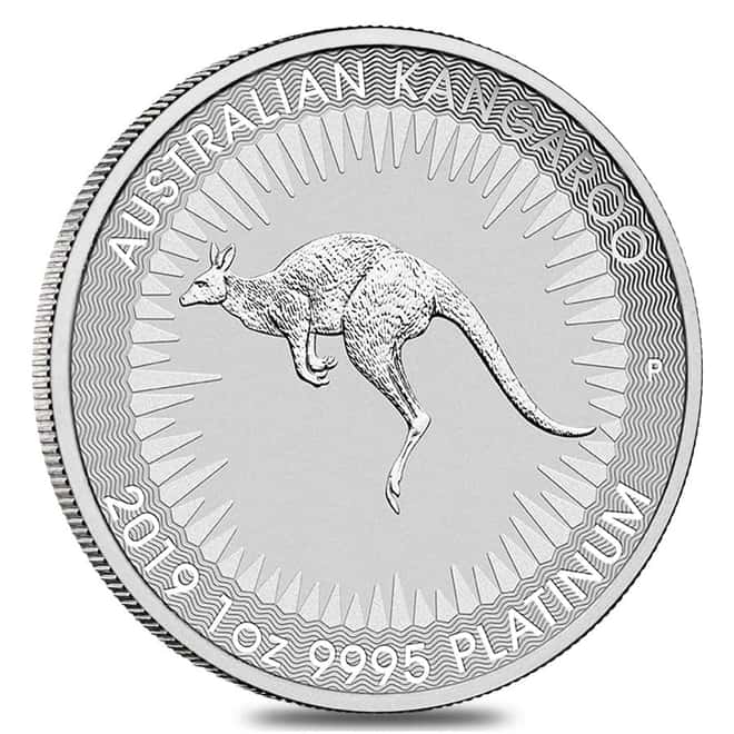 2019 1 oz Australian Platinum Kangaroo Perth Mint Coin .9995 Fine BU In Cap