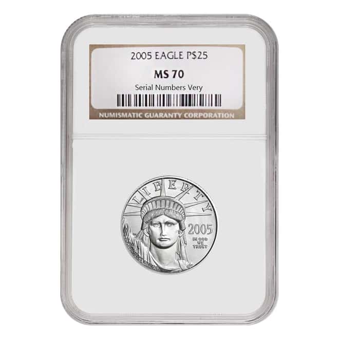 2005 1/4 oz $25 Platinum American Eagle NGC MS 70