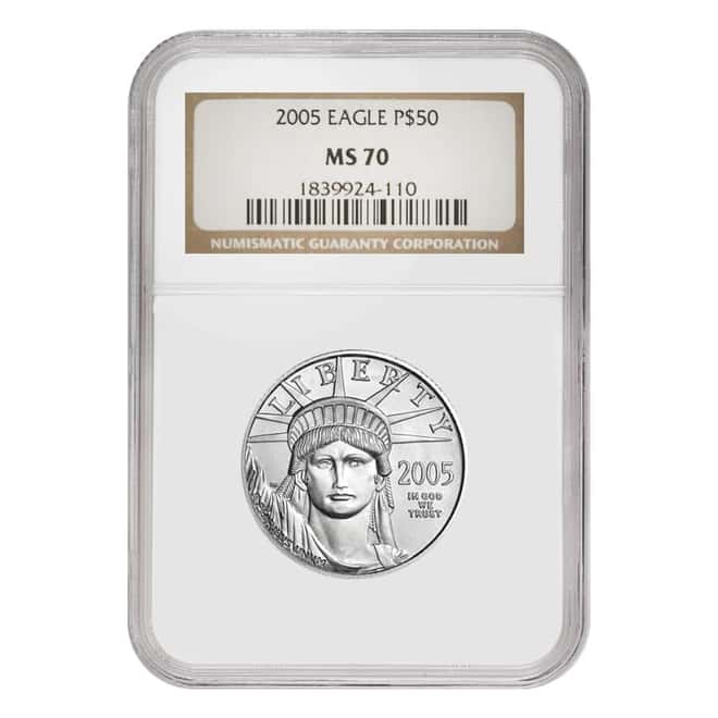 2005 1/2 oz $50 Platinum American Eagle NGC MS 70