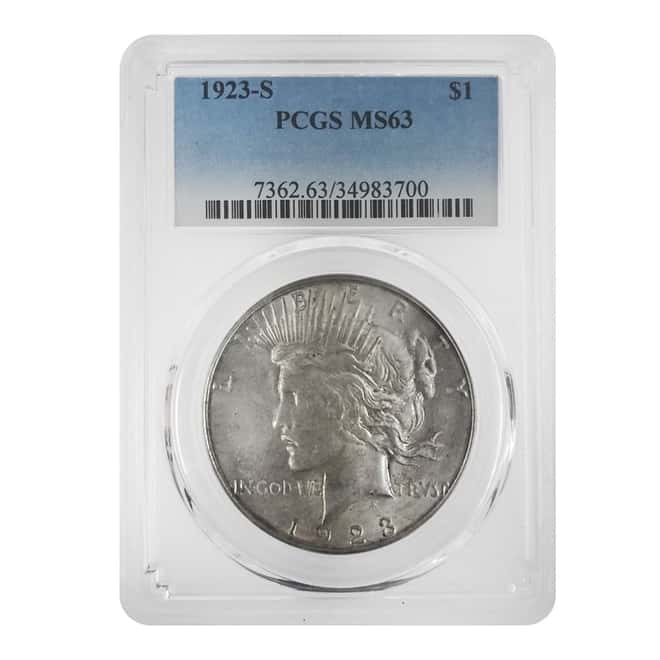 1923-S Silver Peace Dollar PCGS MS 63