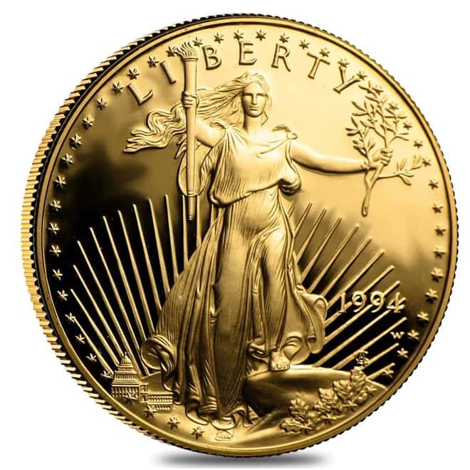 1994-W 1 oz $50 Proof Gold American Eagle (w/Box & COA)
