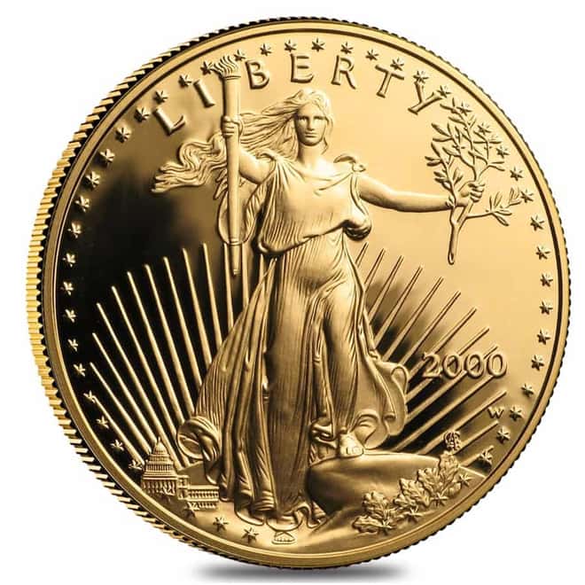 2000-W 1 oz $50 Proof Gold American Eagle (w/Box & COA)