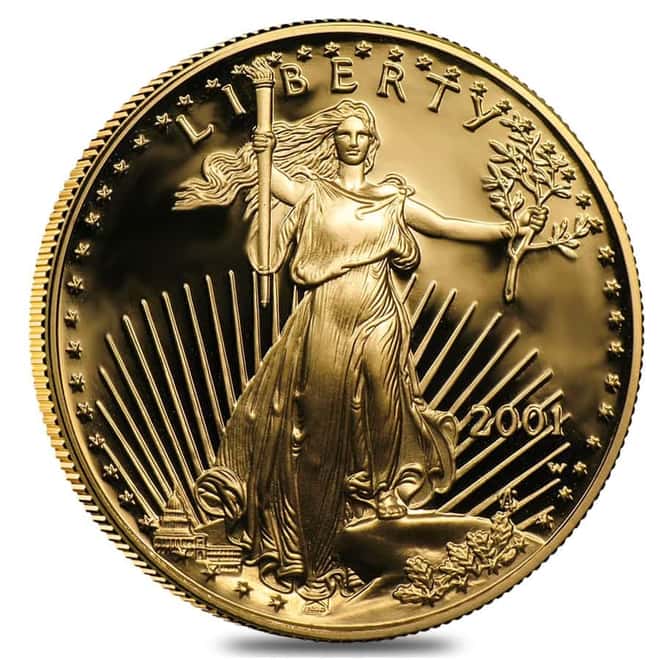 2001-W 1/2 oz $25 Proof Gold American Eagle (w/Box & COA)