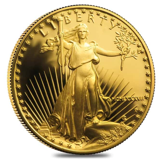 1987-P 1/2 oz $25 Proof Gold American Eagle (w/Box & COA)