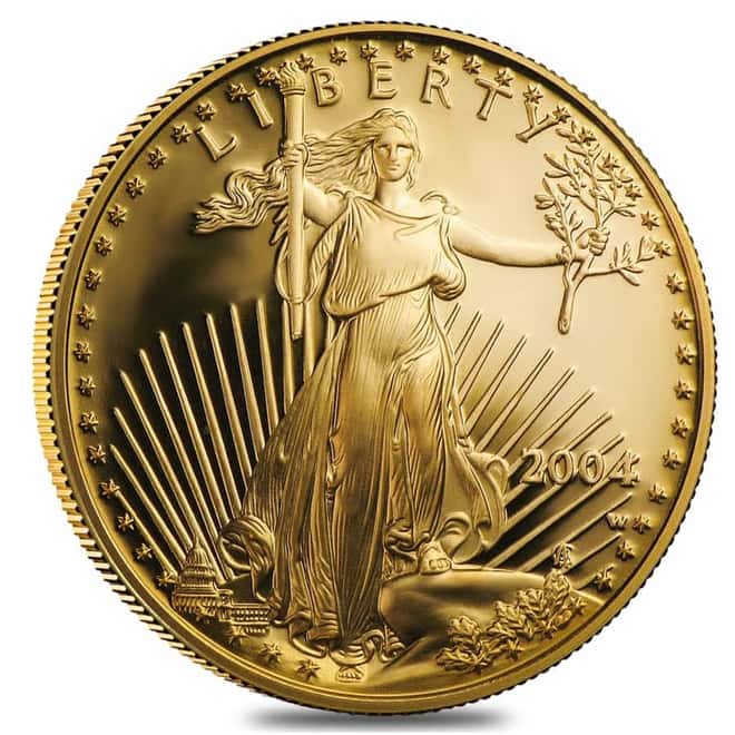 2004-W 1/2 oz $25 Proof Gold American Eagle (w/Box & COA)