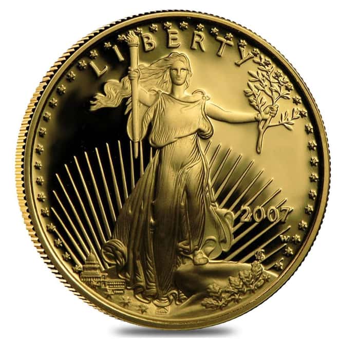 2007-W 1/4 oz $10 Proof Gold American Eagle (w/Box & COA)