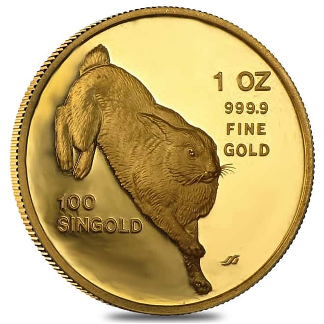 1987 1.9 oz Singapore Year of the Rabbit Proof Gold 5 - Coin Set (Sealed)
