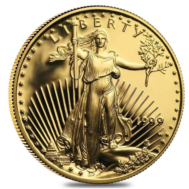 1999-W 1/4 oz $10 Proof Gold American Eagle (w/Box & COA)