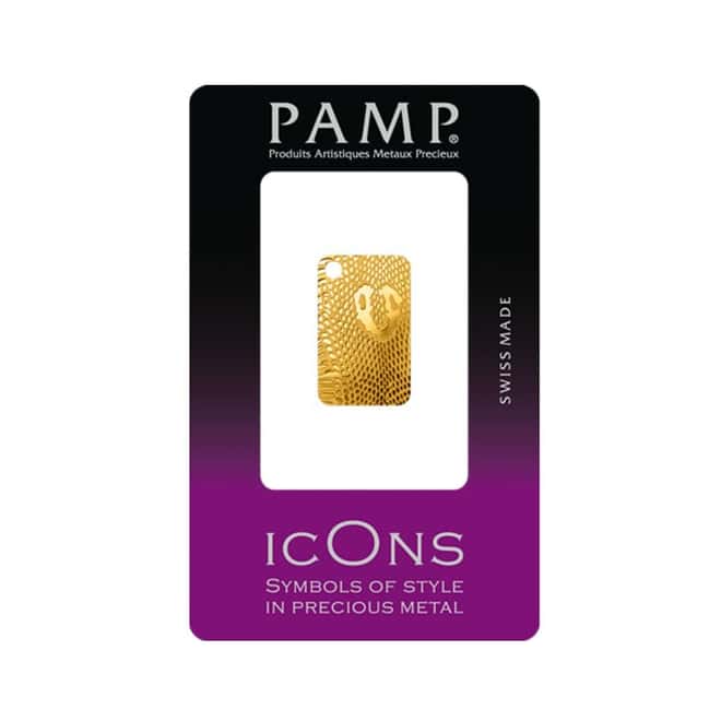 5 gram Gold Bar PAMP Suisse Cobra Skin .9999 Fine (In Assay)