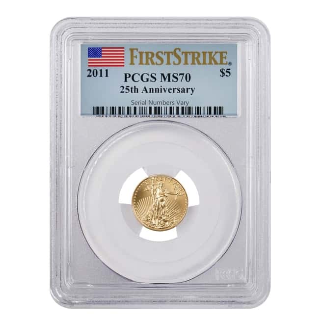 2011 1/10 oz $5 Gold American Eagle PCGS MS 70 First Strike