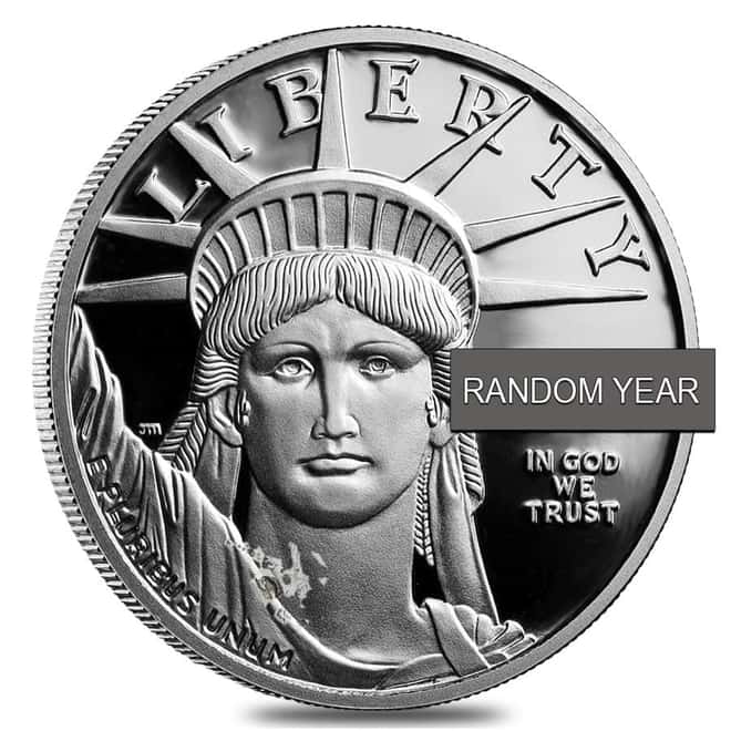 1/4 oz Proof Platinum American Eagle (Abrasions, Random Year) 