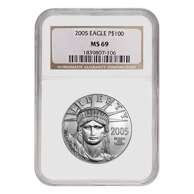 2005 1 oz $100 Platinum American Eagle NGC MS 69