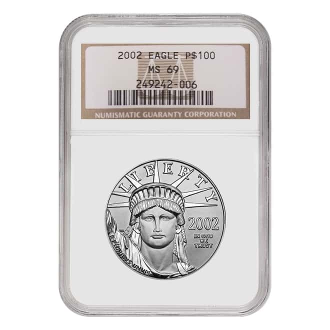 2002 1 oz $100 Platinum American Eagle NGC MS 69