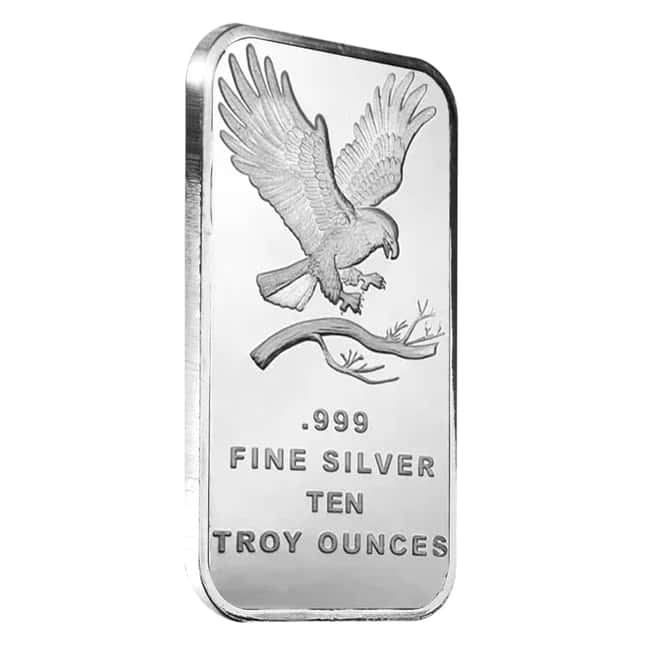 10 oz Eagle Silver Bar .999 Silver