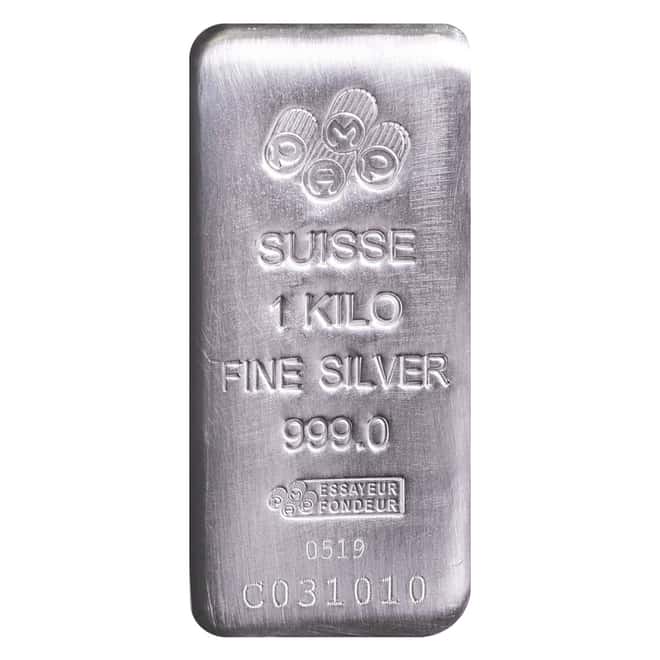 Box of 15 - 1 Kilo PAMP Suisse Silver Cast Bar .999 Fine (w/Assay)