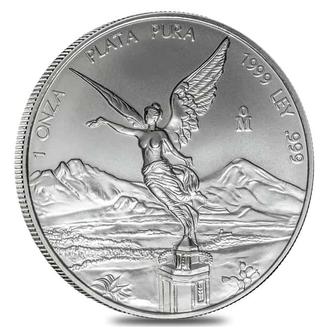 1999 1 oz Mexican Silver Libertad Coin .999 Fine BU