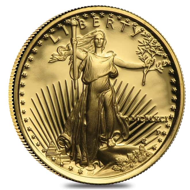 1991 W 1 oz $50 Proof Gold American Eagle (w/Box & COA)
