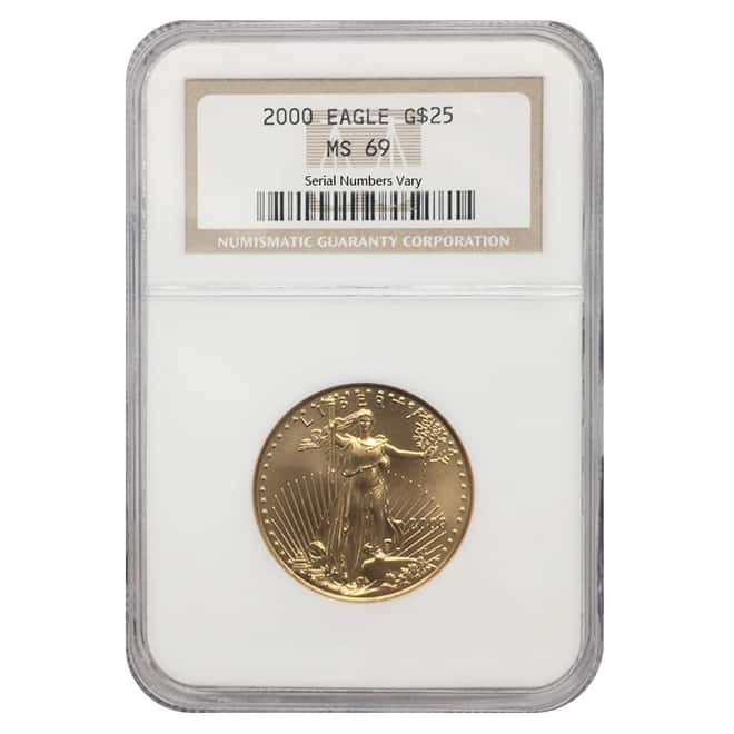 2000 1/2 oz $25 Gold American Eagle NGC MS 69