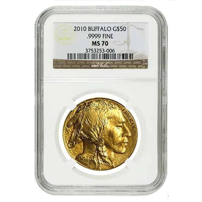 2010 1 oz $50 Gold American Buffalo NGC MS 70