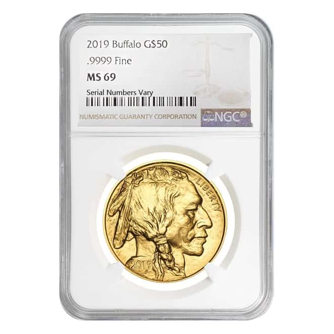 2019 1 oz $50 Gold American Buffalo NGC MS 69