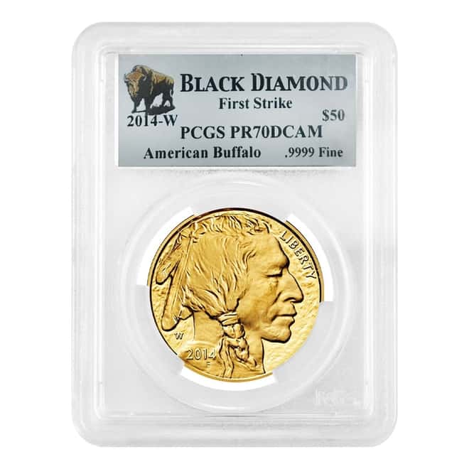 2014 W 1 oz $50 Proof Gold American Buffalo PCGS PF 70 DCAM FS (Black Diamond Label) 