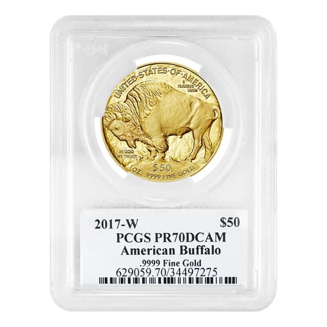 2017 W 1 oz $50 Proof Gold American Buffalo PCGS PF 70 DCAM