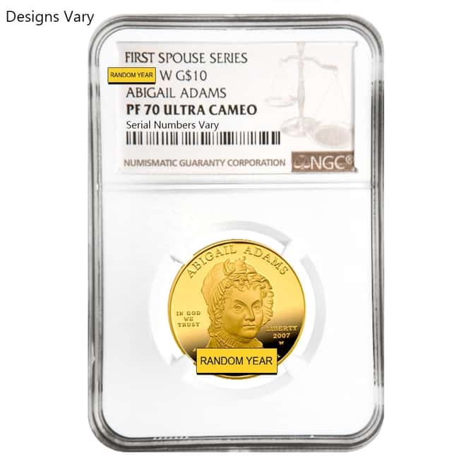 1/2 oz Gold First Spouse Coins NGC/PCGS MS/PF 70 Random Year