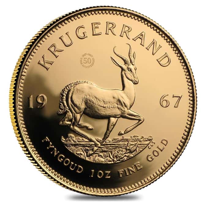 1967 South Africa 1 oz Proof Gold Krugerrand Restrike (50th Annv. Privy)