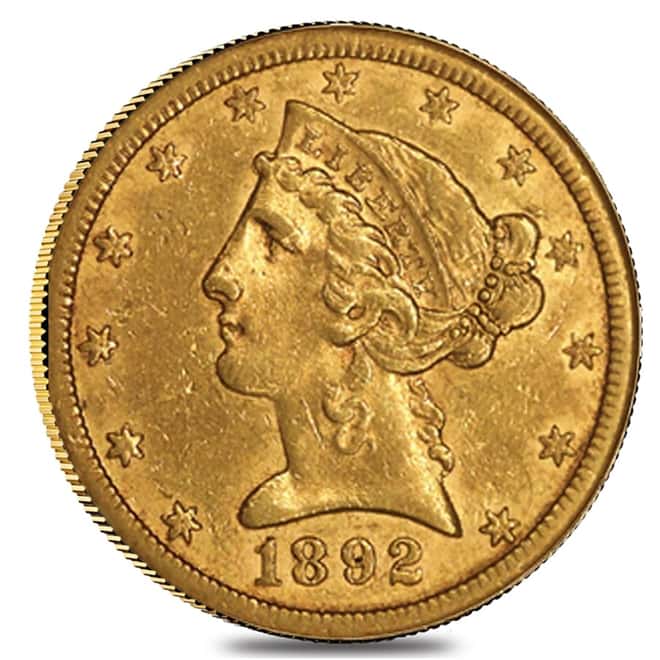 1892 CC $5 Gold Half Eagle Liberty Head Ex Jewelry